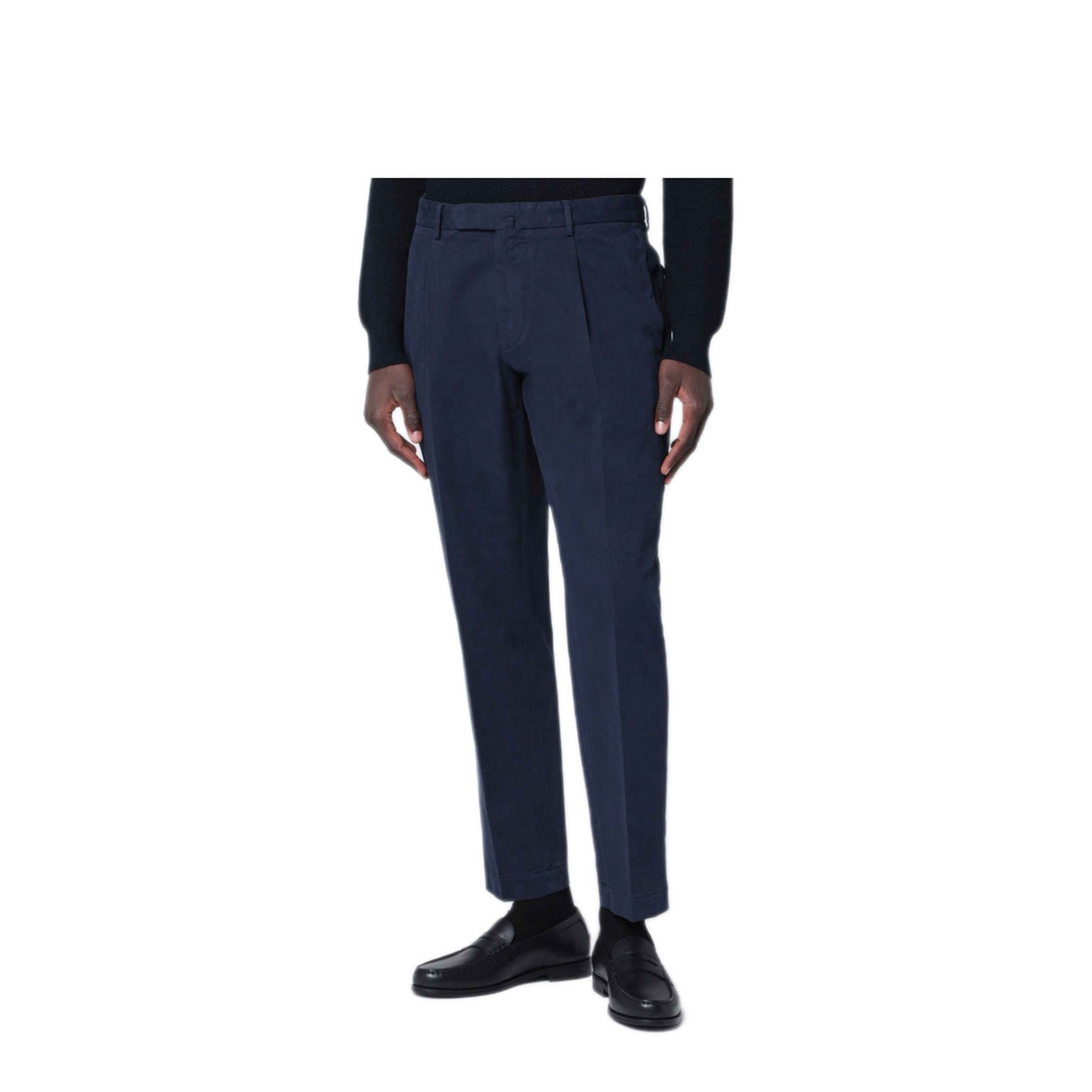 MAYFEYR - Santaniello - Navy Blue Cotton And Cashmere Trousers - ARECHITCR371179