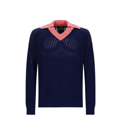 Blue And Pink Cotton Jumper