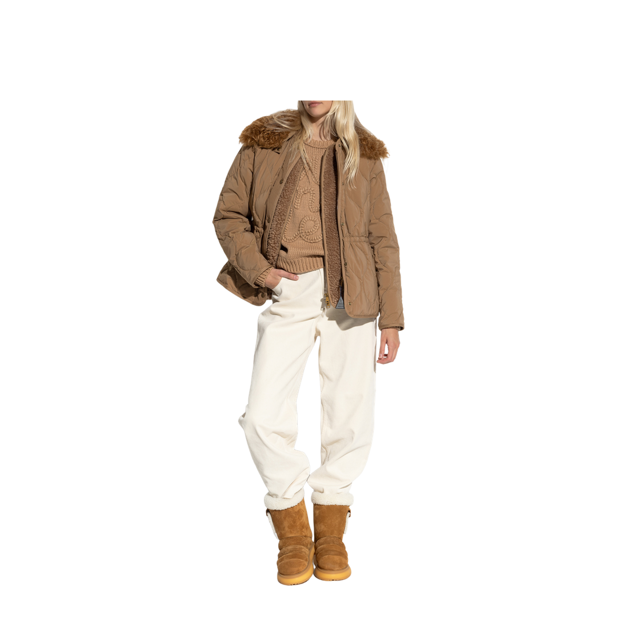 Quintin 3-in-1 Shearling-Trimmed Short Down Jacket