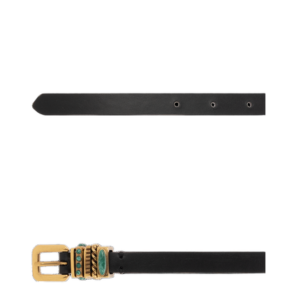 Leather Belt with Jewel Stones