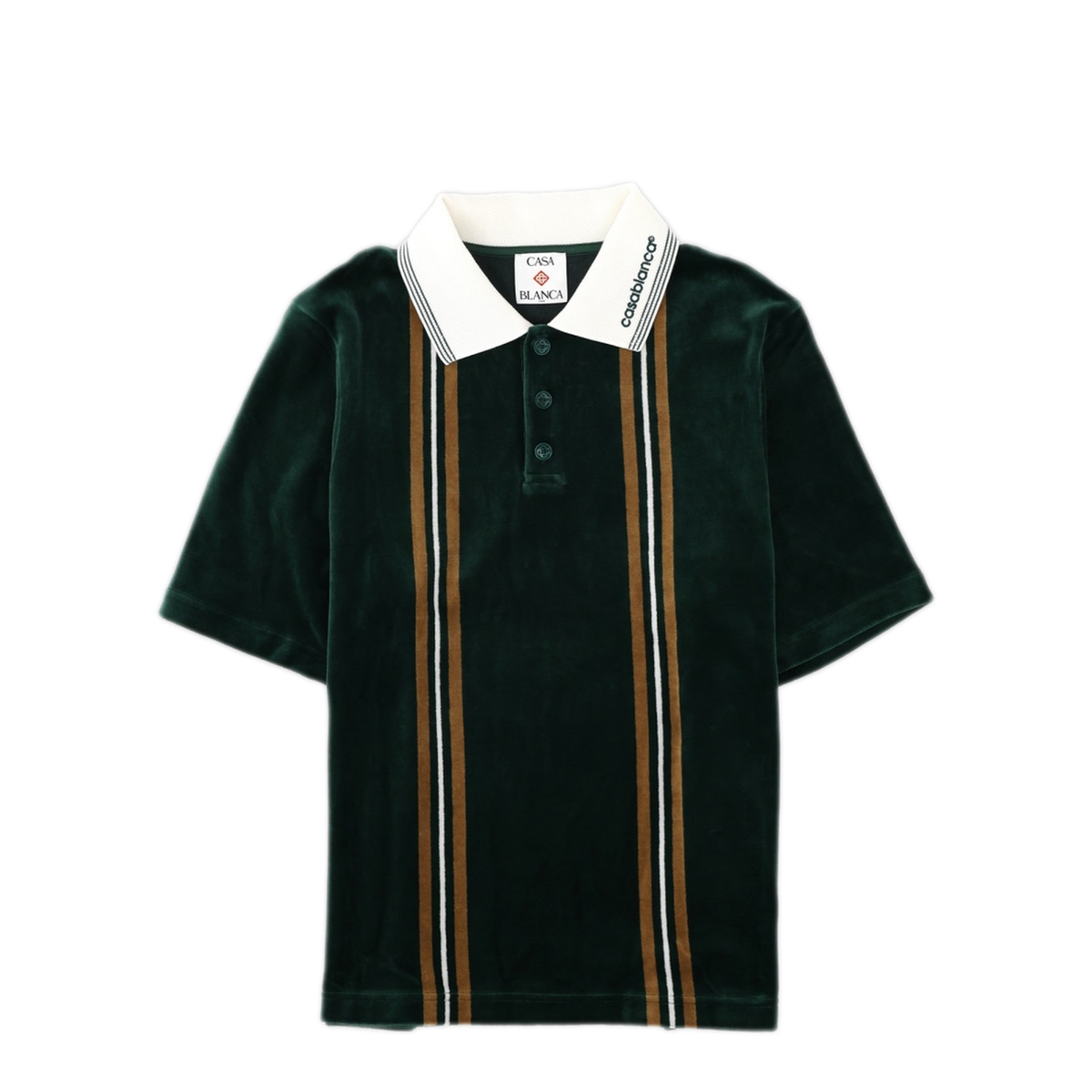 MAYFEYR - Casablanca - Green Brown Off White Polo Shirt - MAW26JTP55501GREENBROWNOFFWHITE