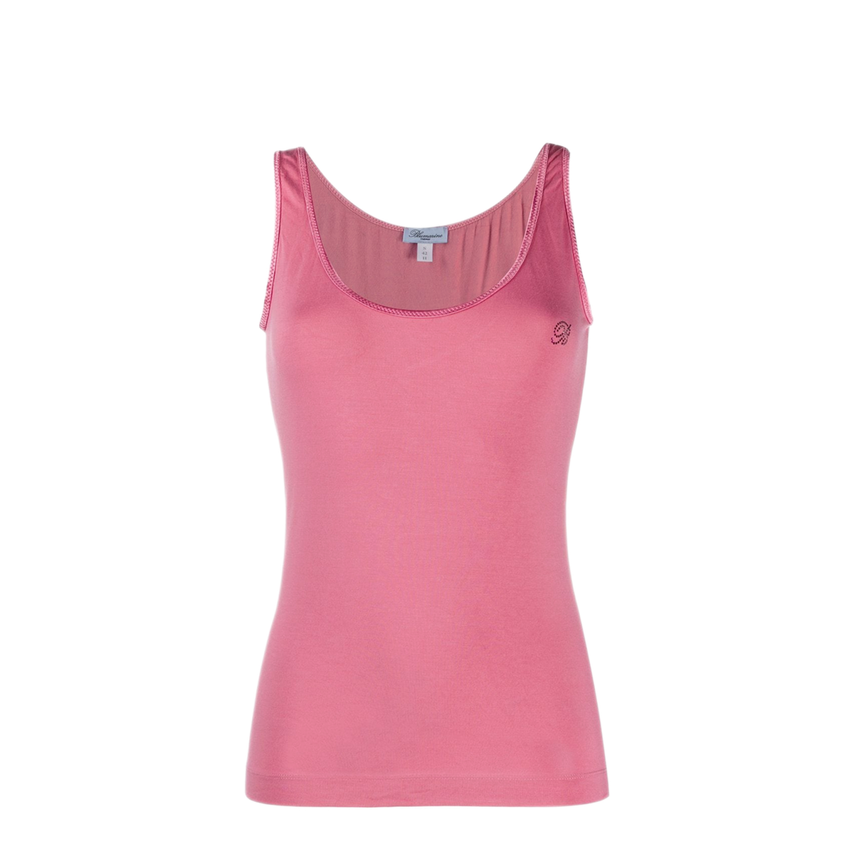 MAYFEYR - BLUMARINE - Studded Logo Sleeveless Top - 20577146