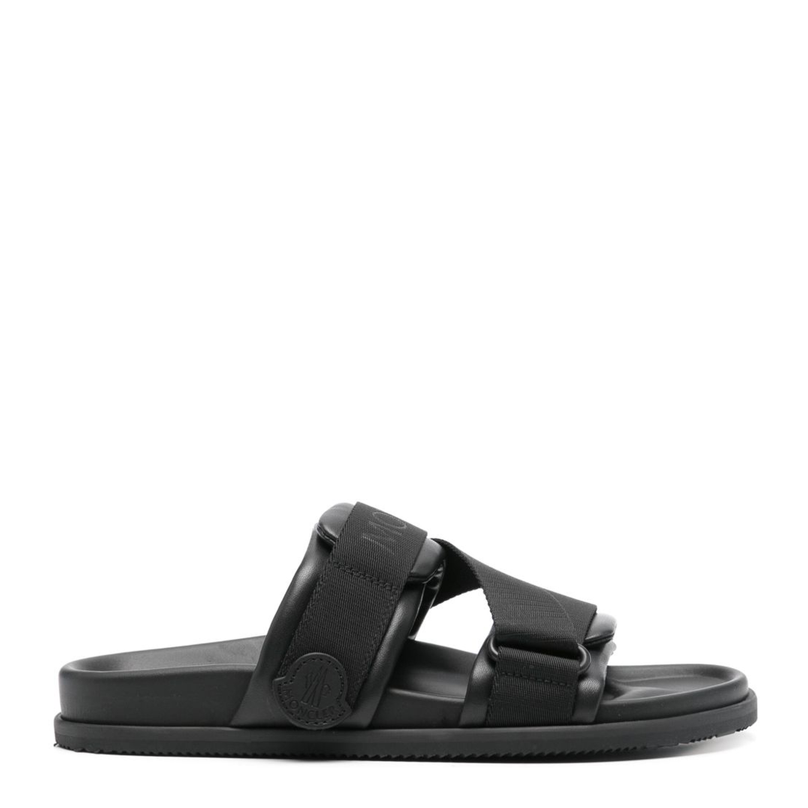 Black Summer Nappa Leather Sliders