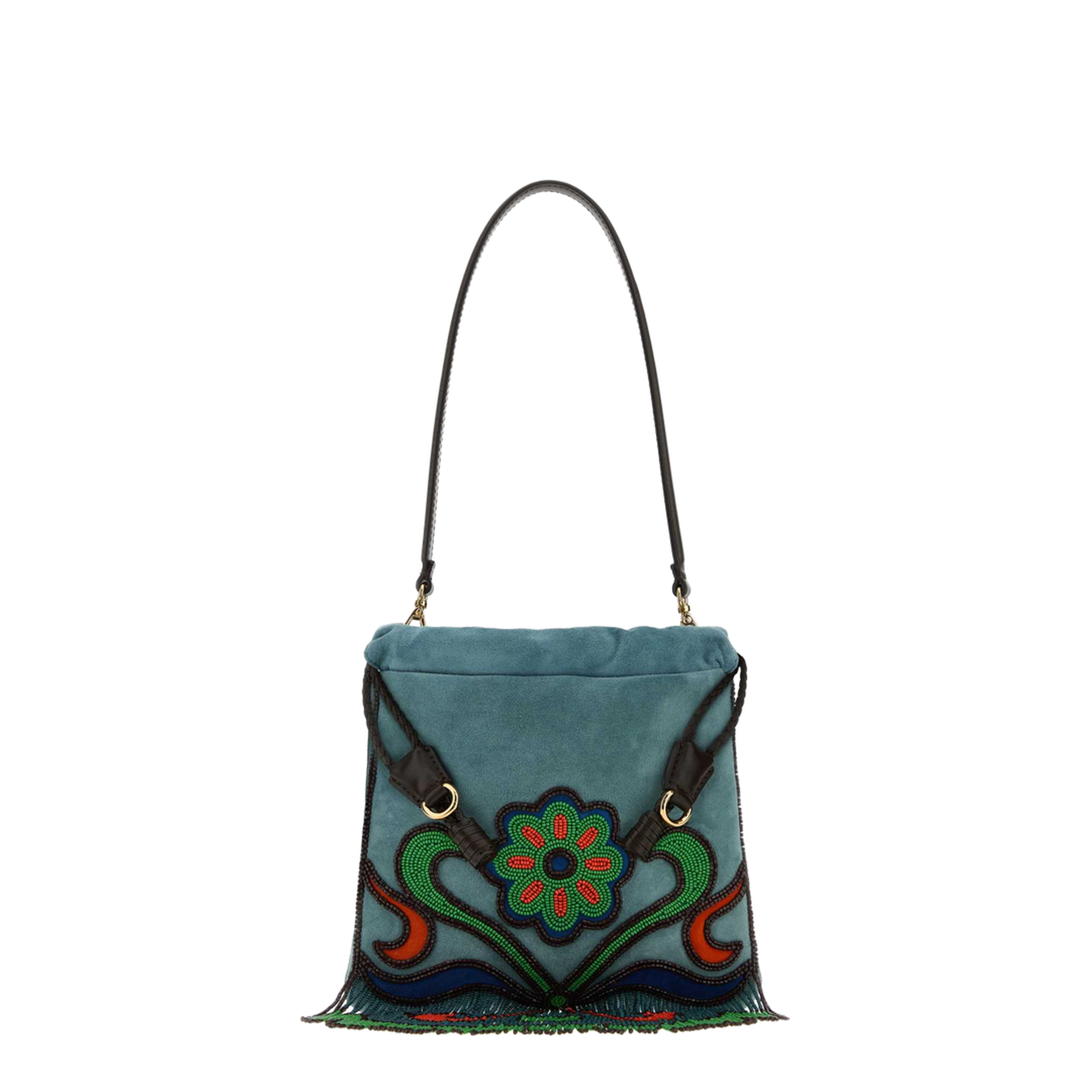 MAYFEYR - Etro - Light Blue Suede Small Kalispera Bucket Bag - WP1B0025AR497B0076CARDAZUC