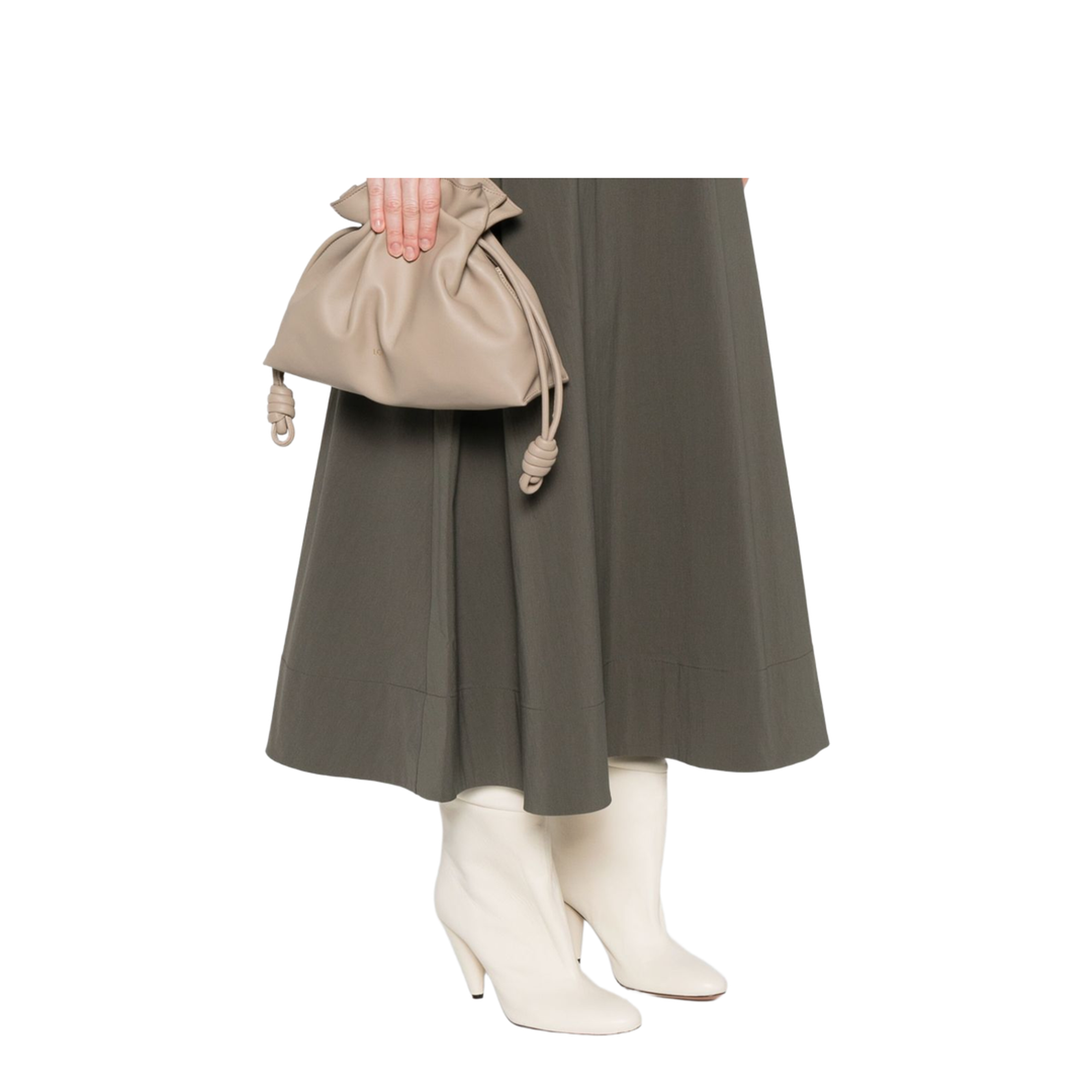 Flamenco Medium Calfskin Clutch Bag - Beige
