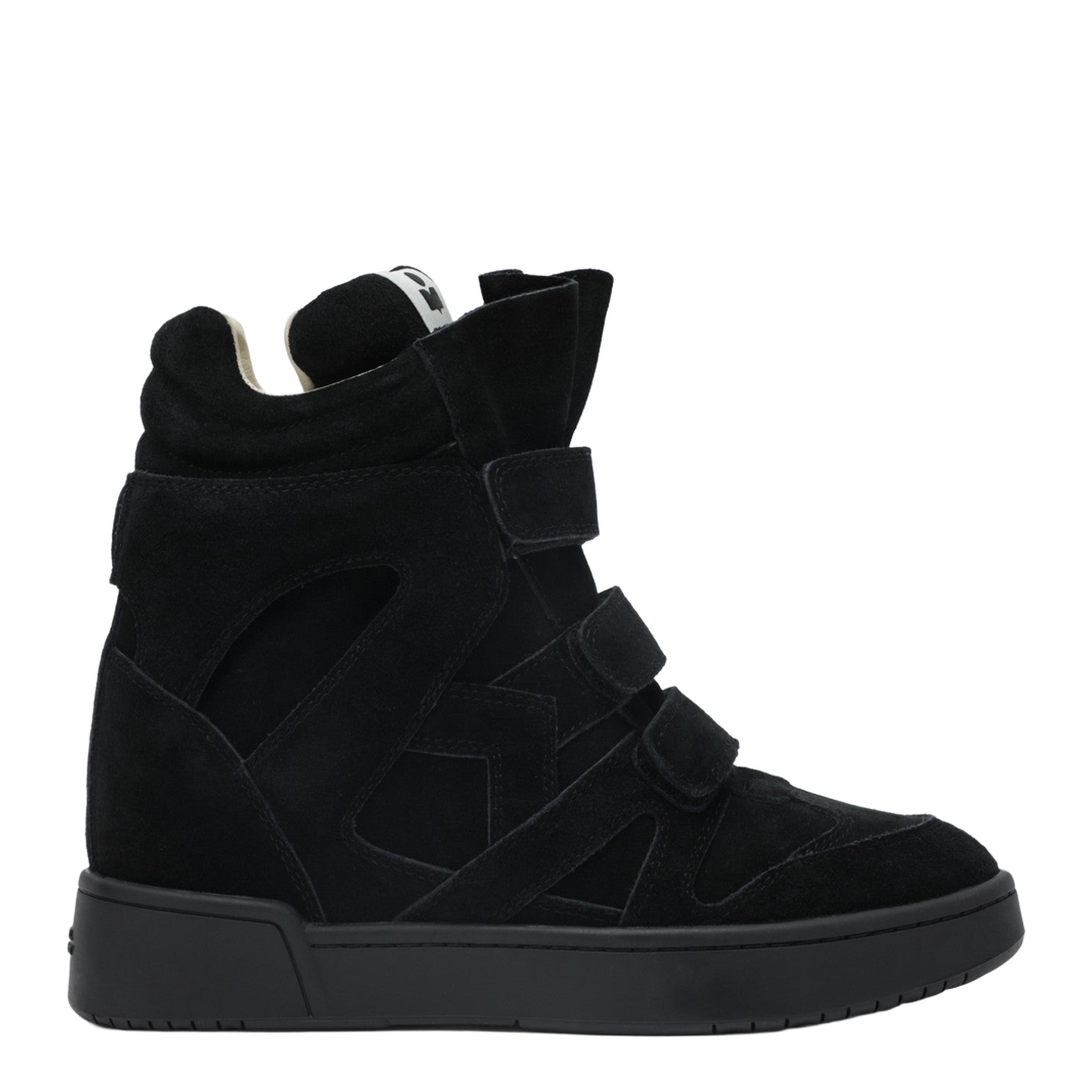 Bekett wedge sneakers in black suede