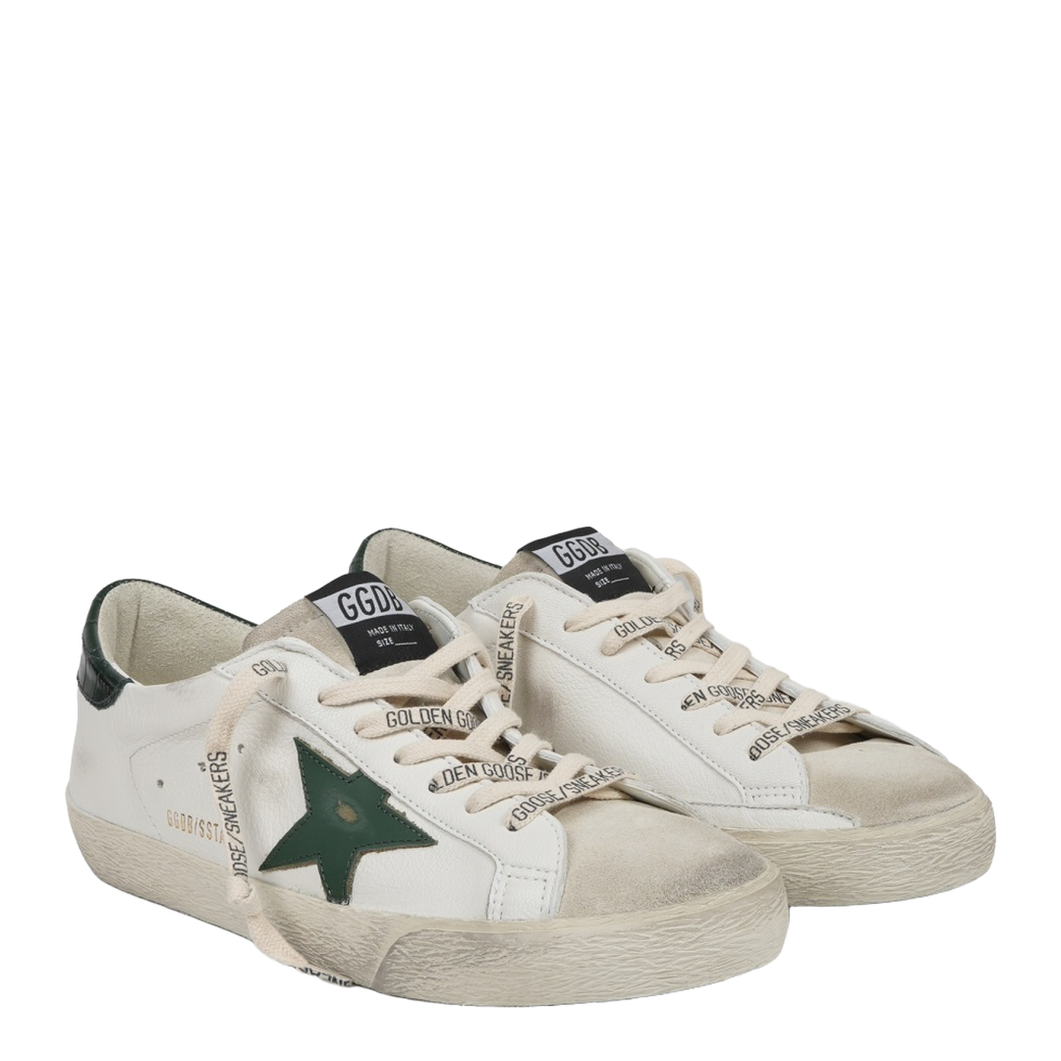 Super Star Nappa Upper Suede Toe and Tongue Leather Star Printed Leather Heel