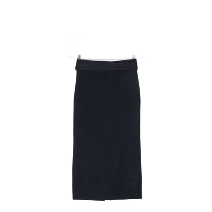 Wool Long Skirt with Slit and Belt