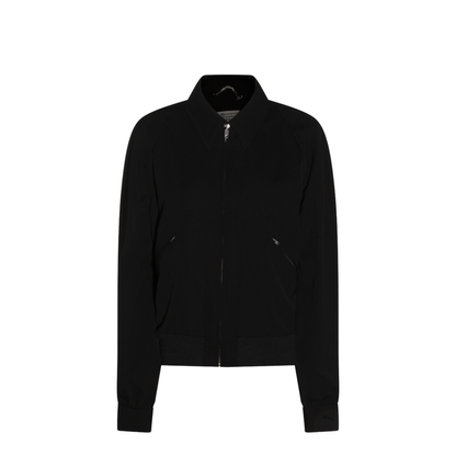 Black Zip-Up Jacket in Virgin Wool