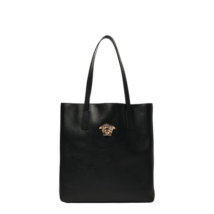 Black Leather Shopping Bag