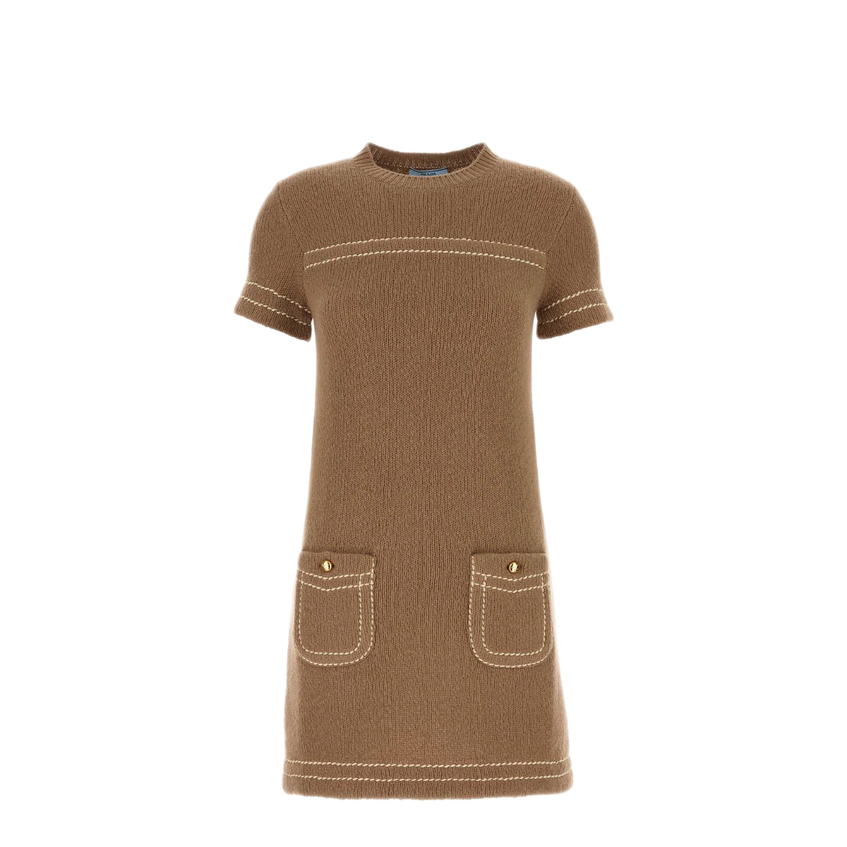 MAYFEYR - Prada - Biscuit Cashmere Mini Dress - 23A08SOOO1ISXF0040