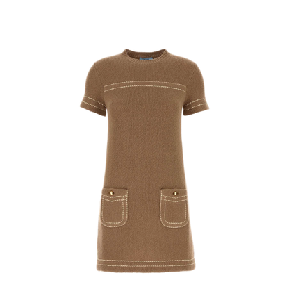 MAYFEYR - Prada - Biscuit Cashmere Mini Dress - 23A08SOOO1ISXF0040