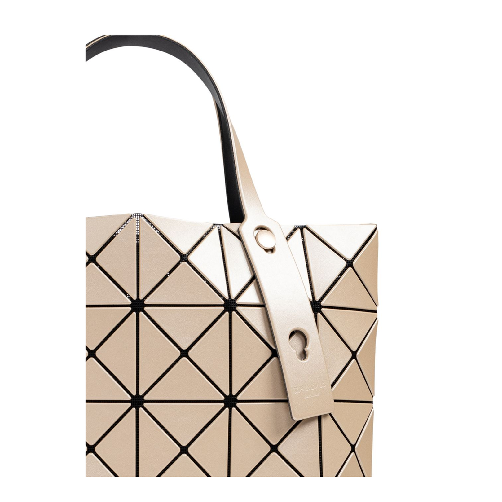 Lucent Metallic Adjustable Tote Beige