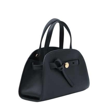Pebbled Leather Shoulder Bag - Black