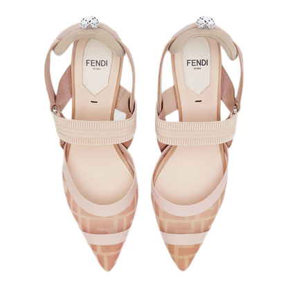 MAYFEYR - Fendi - Colibrì Leather And Mesh Slingbacks - 8J6716A8UG