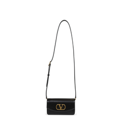 VLogo Signature Mini Calfskin Crossbody - Black