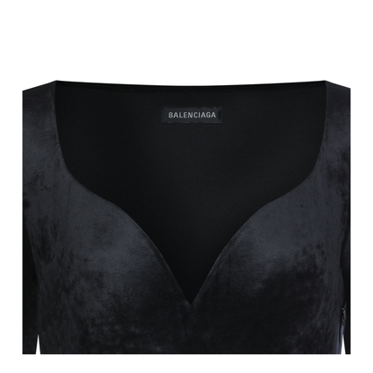 Sweetheart Neckline Dress In Velvet Jersey