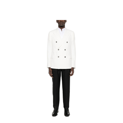 White Mandarin Collar Long Sleeve Button Fastening Shirt