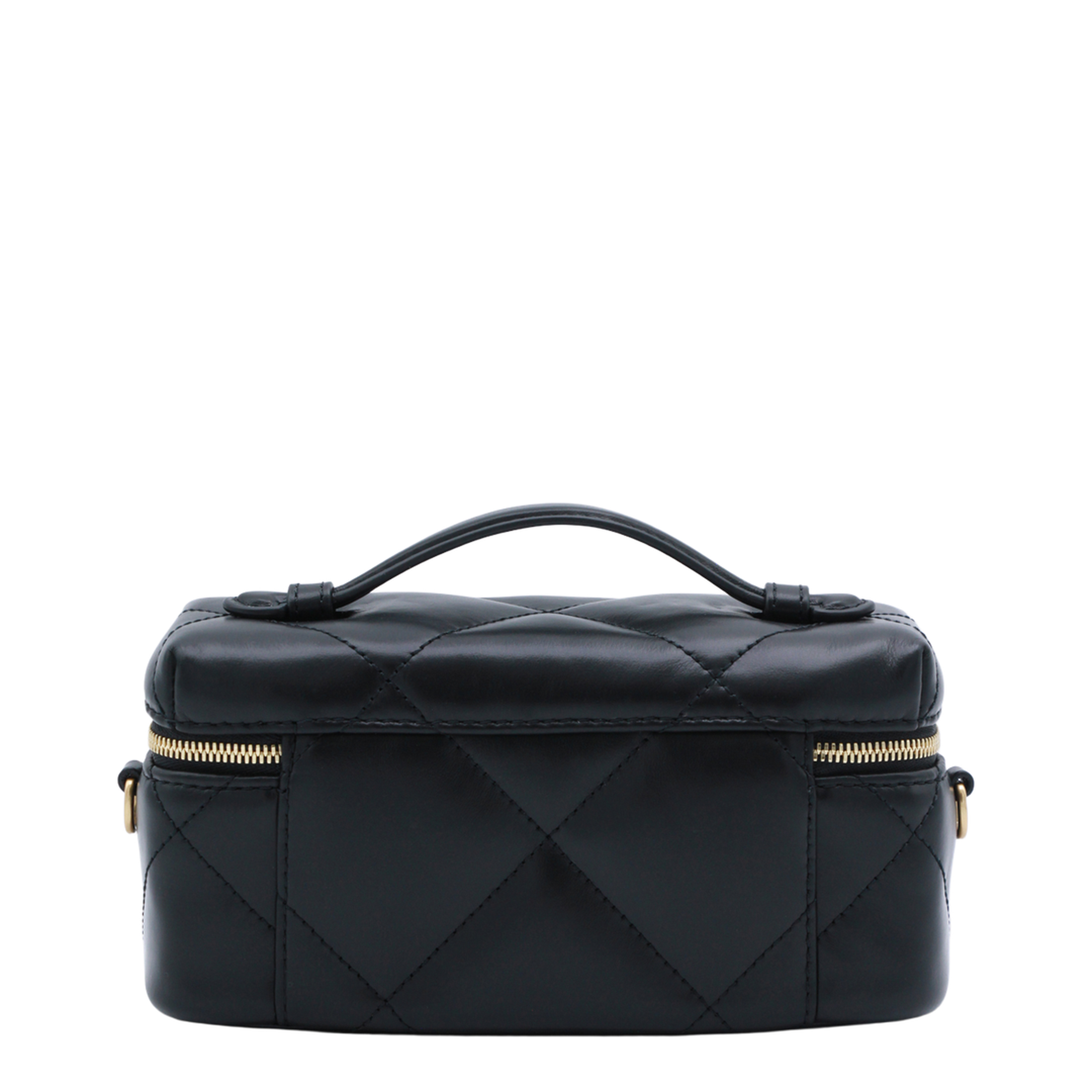 Kira Diamond Quilt Vanity Case - Black