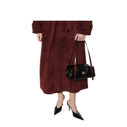 Emblème Nappa Bowling Bag - Black + Rosewood Gold