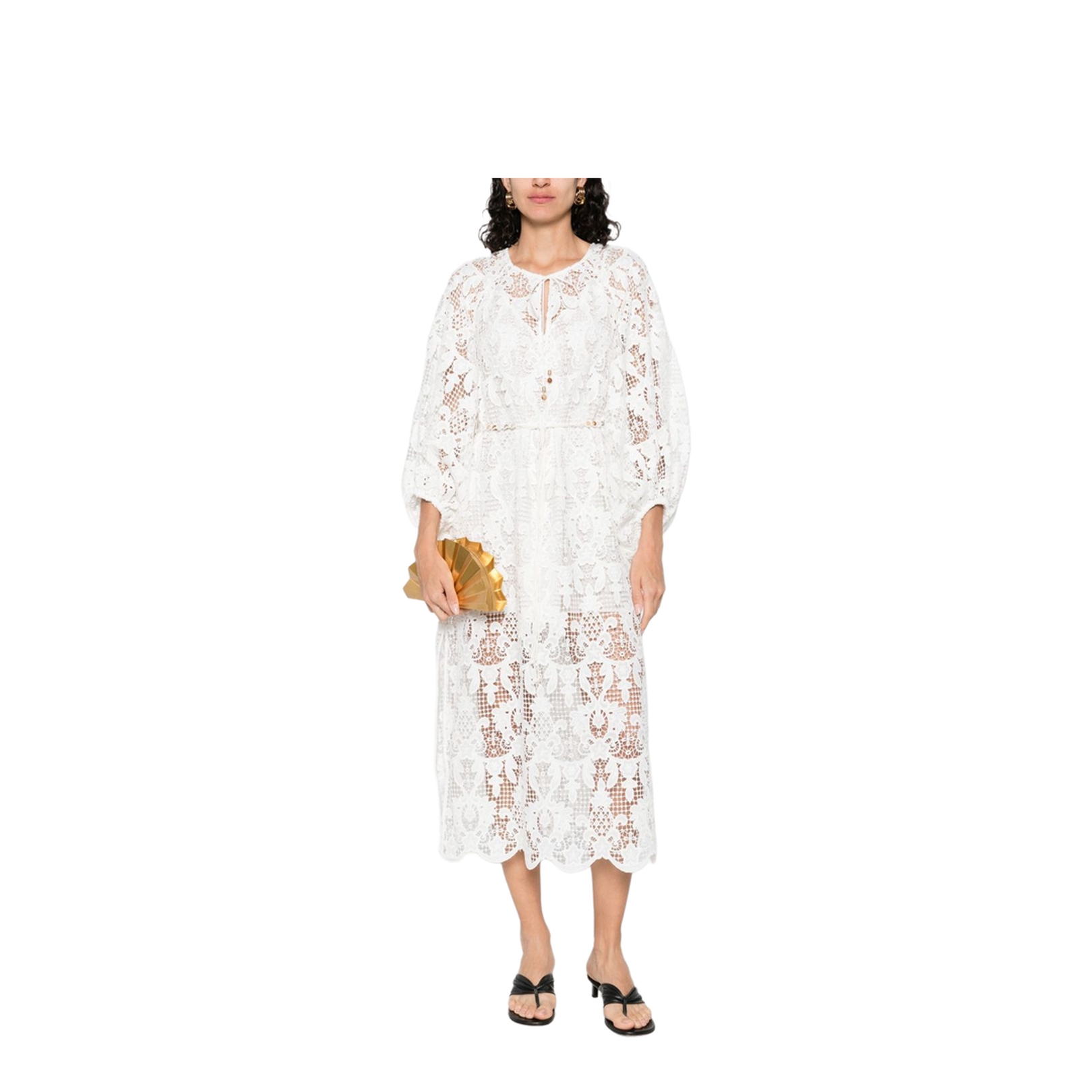Coco Lace Midi Dress in White