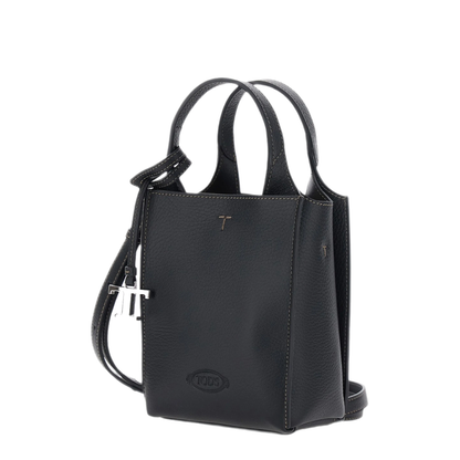 Micro Leather UNI Calf Leather Handbag - Black