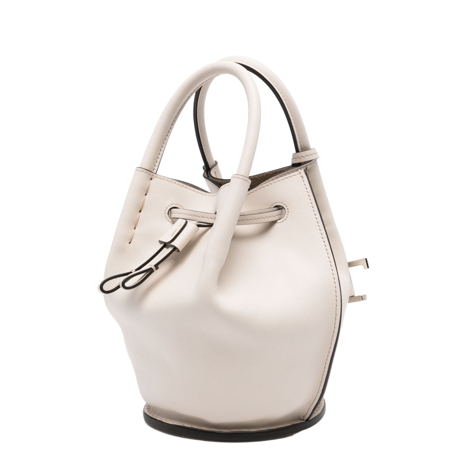 Ecru Drawstring Shoulder Bag