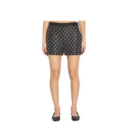 Embroidered Wool Tweed Lamé Shorts