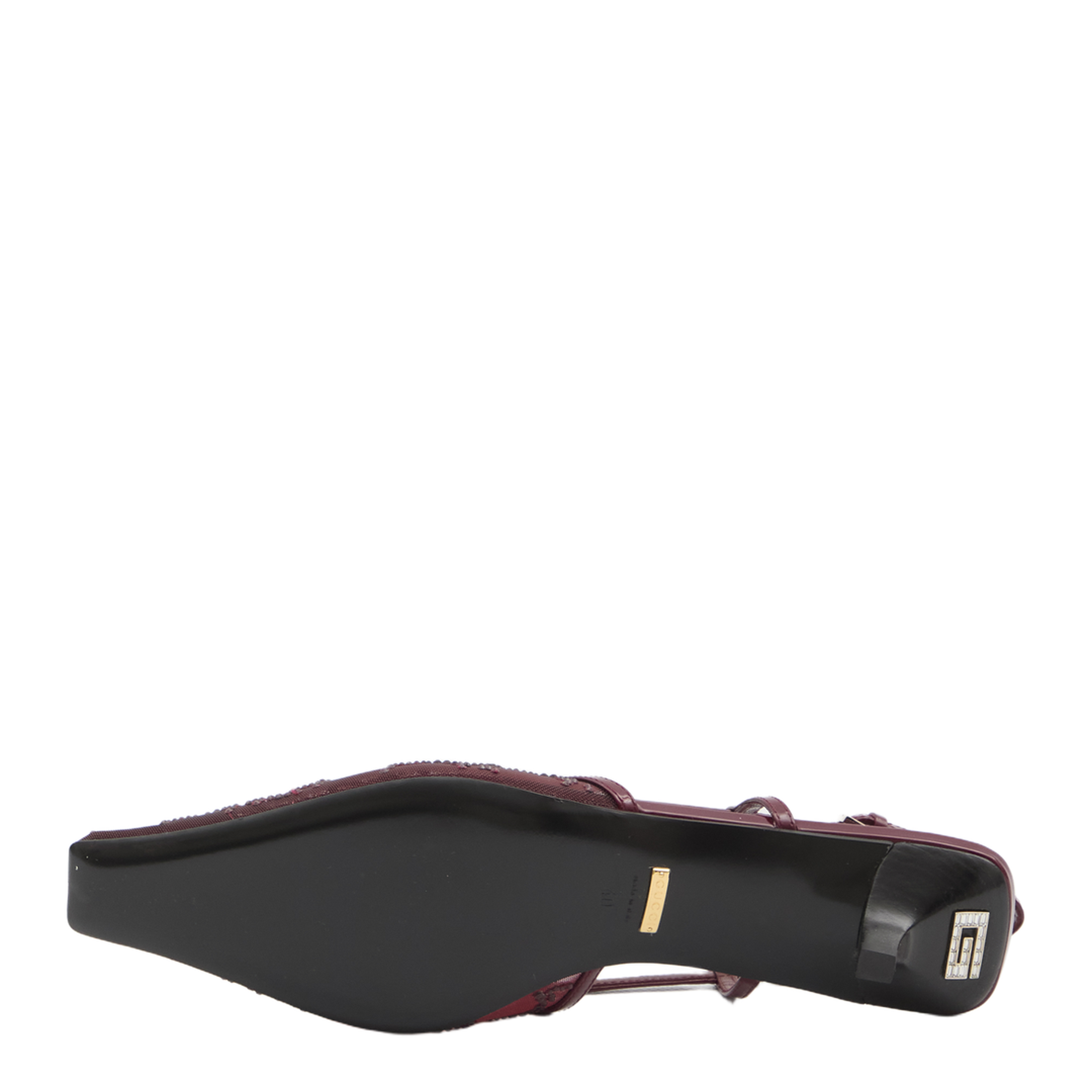 GG Crystal Slingback Pump in Rosso Ancora Mesh