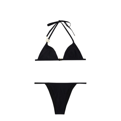 Triangle Bikini with Logo in Black