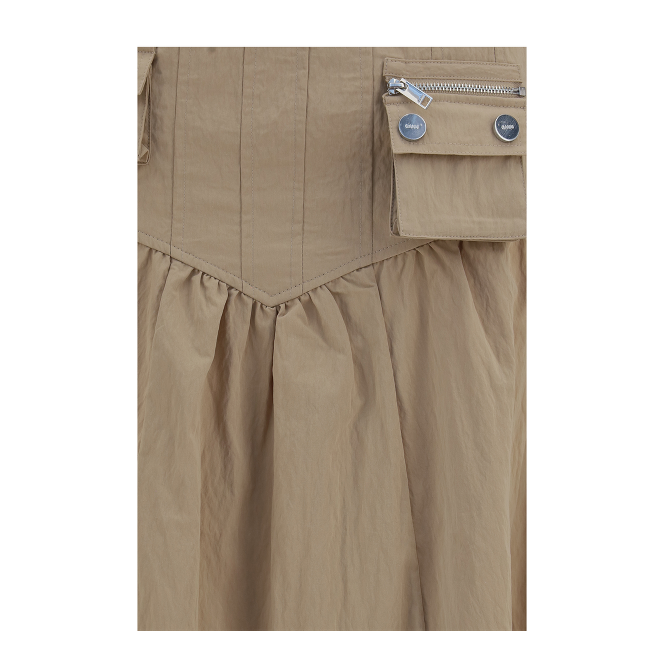 MAYFEYR - Ganni - Corset Detail And Ruched Midi Skirt - A1090274ZZR