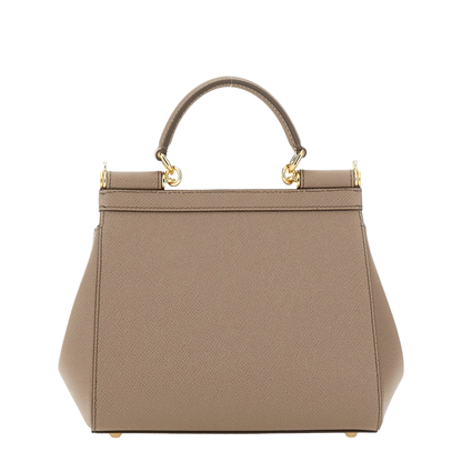 Sicily Medium Calfskin Handbag - Fango