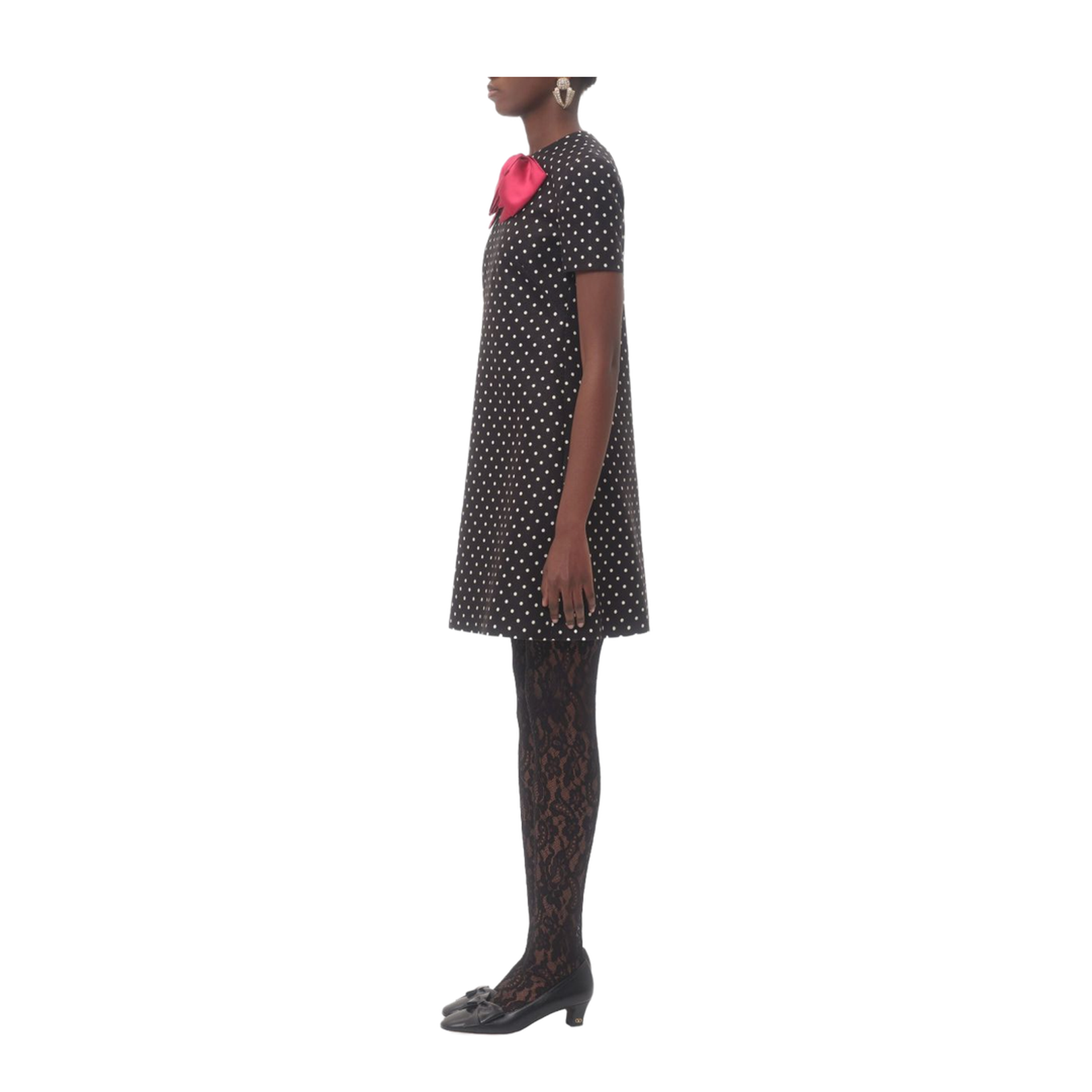Black Polka Dot Print Dress