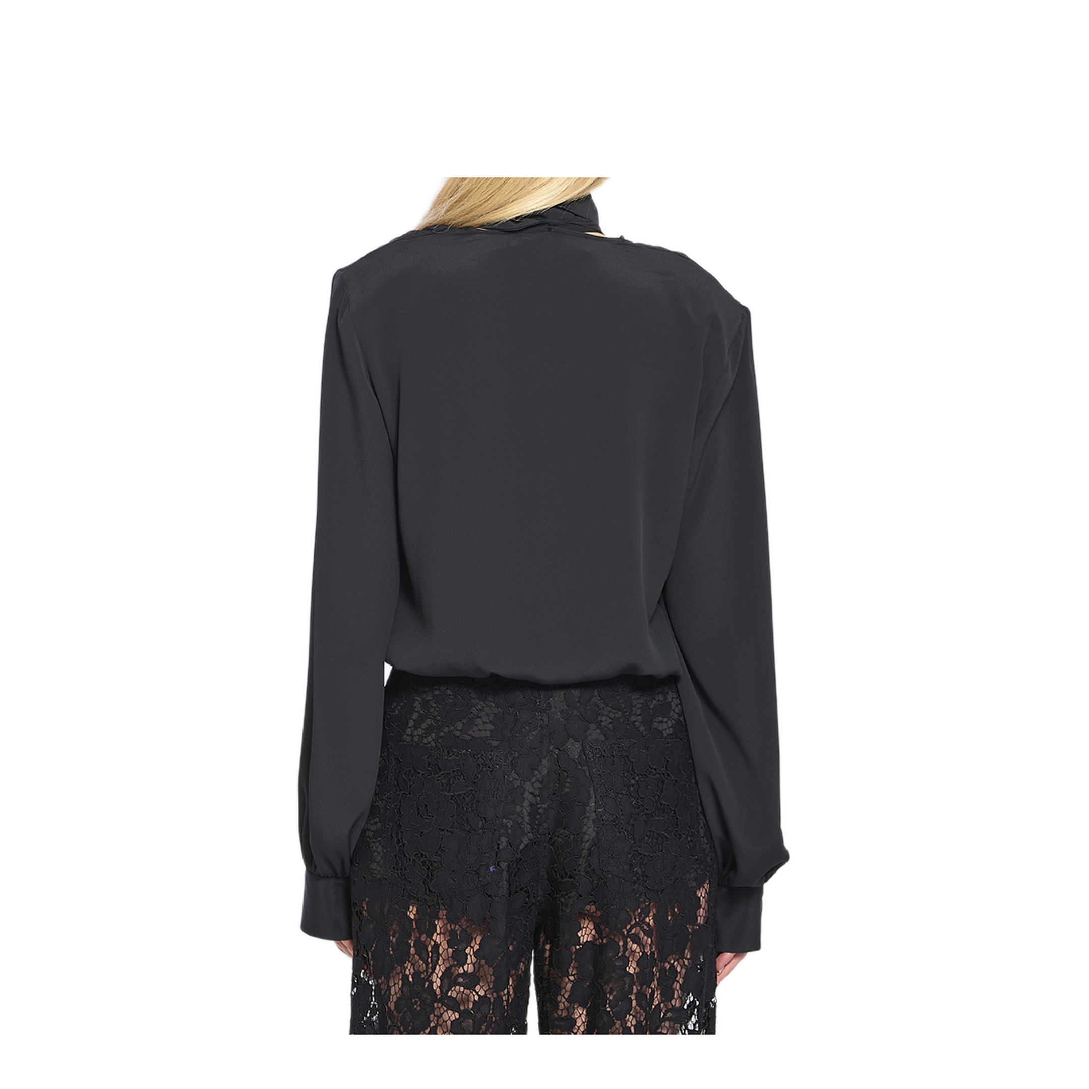 MAYFEYR - Federica Tosi - Black Wrap Blouse With Scarf - 4110341229