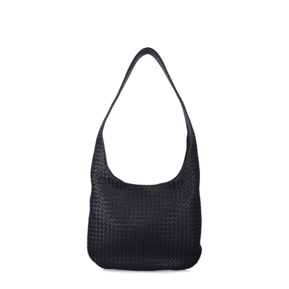 Veneto Large Lambskin Crossbody Bag - Black