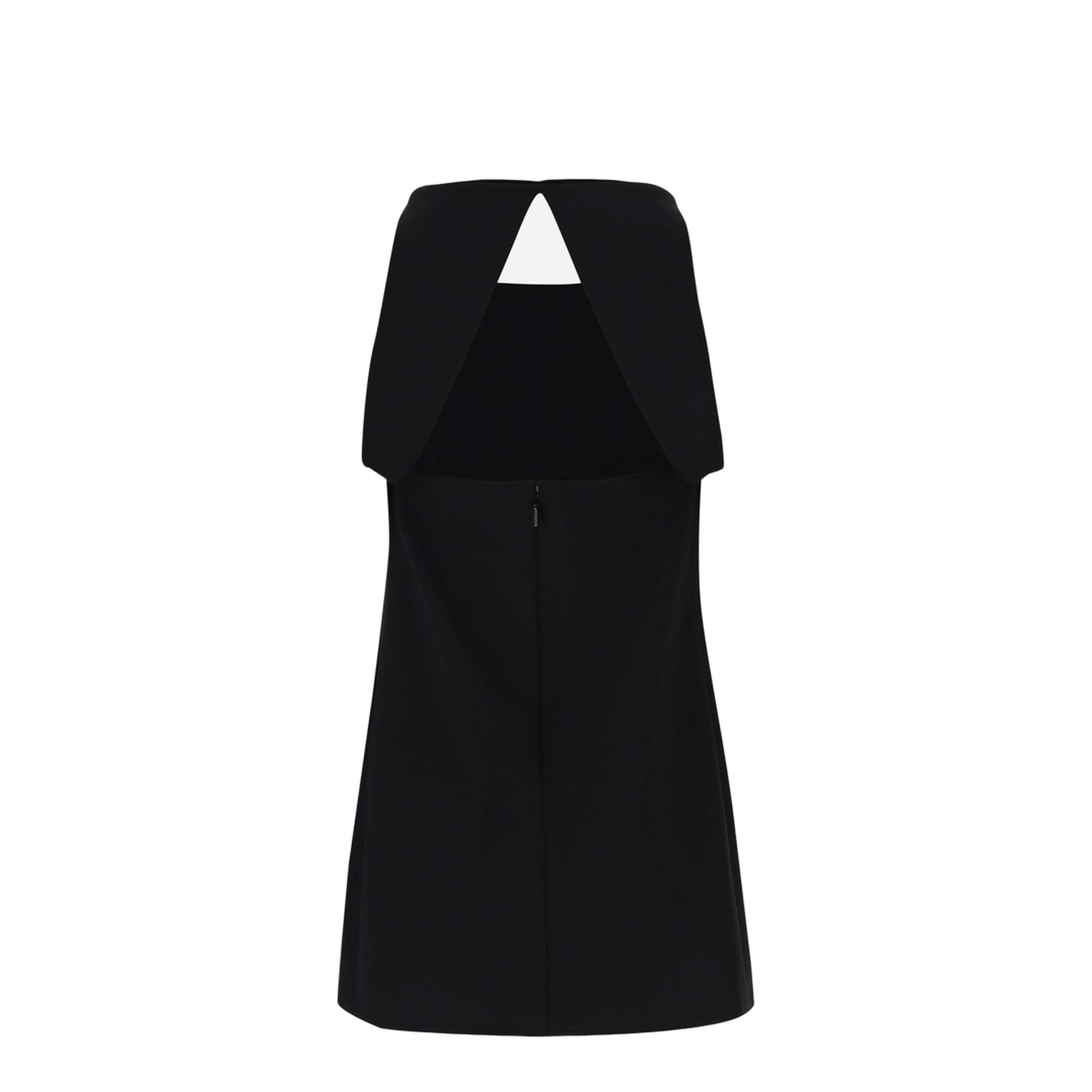 Wool Blend Straight Mini Dress With Cut-out