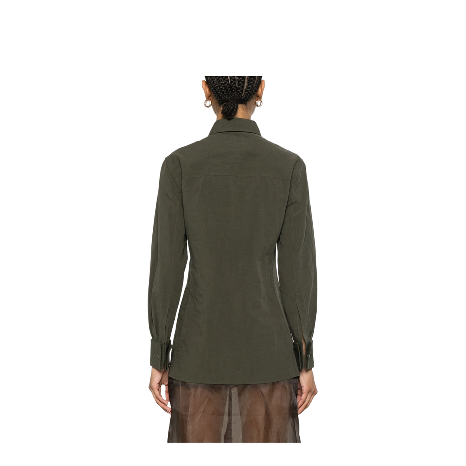 Cassandre Green Linen and Cotton Shirt