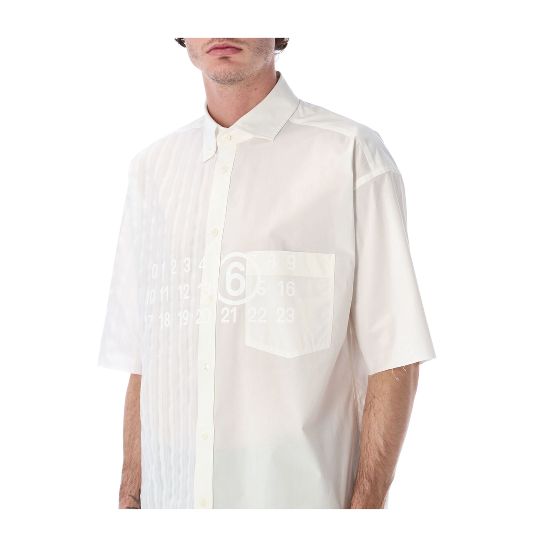 Two-tone cotton poplin shirt