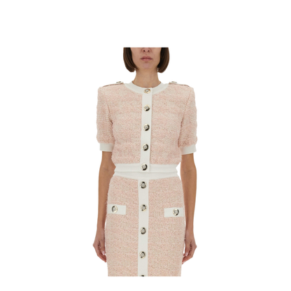 Short-Sleeved Knit Cardigan