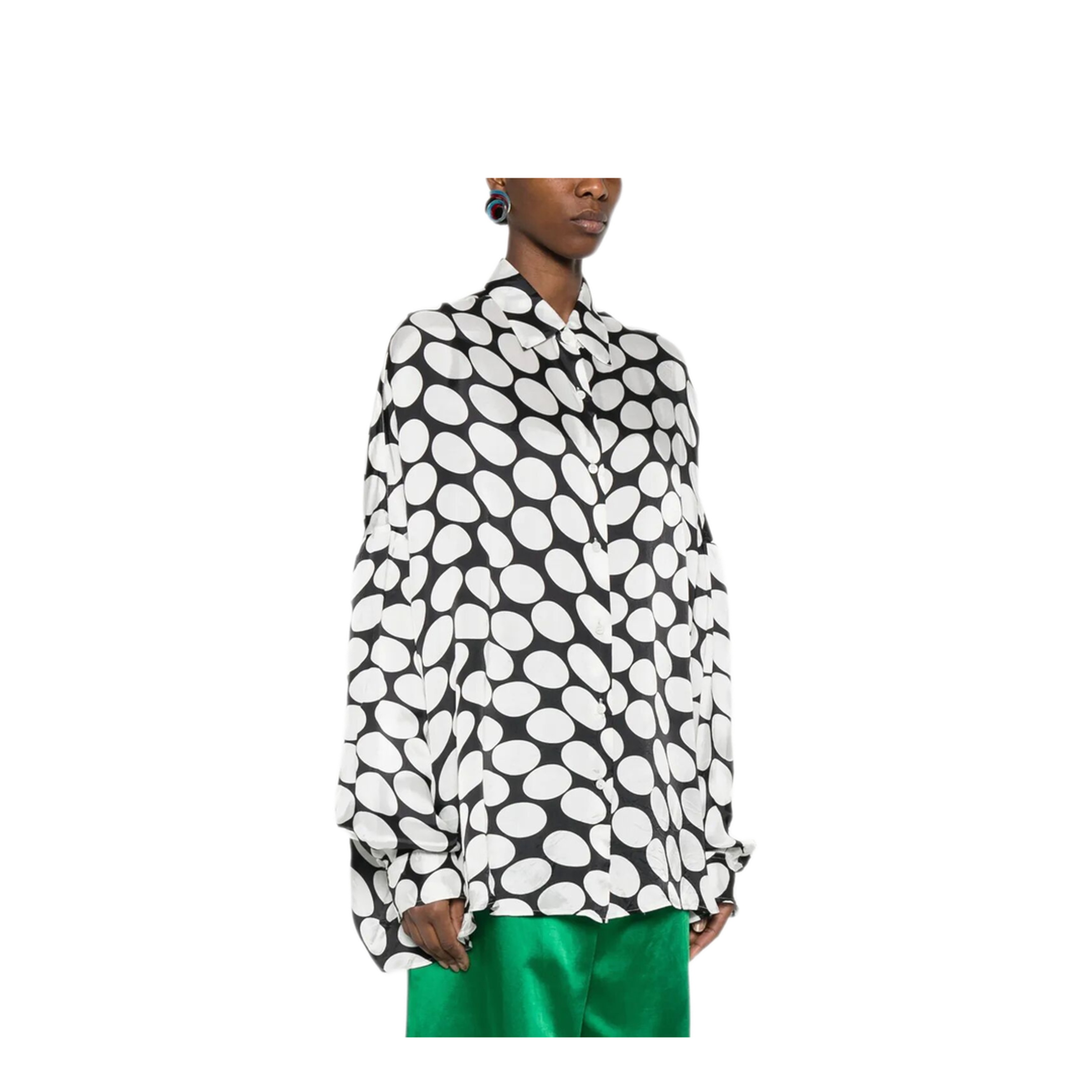 MAYFEYR - Dries Van Noten - Casia Viscose Shirt With Large Polka Dot-Motif - 0107003017900