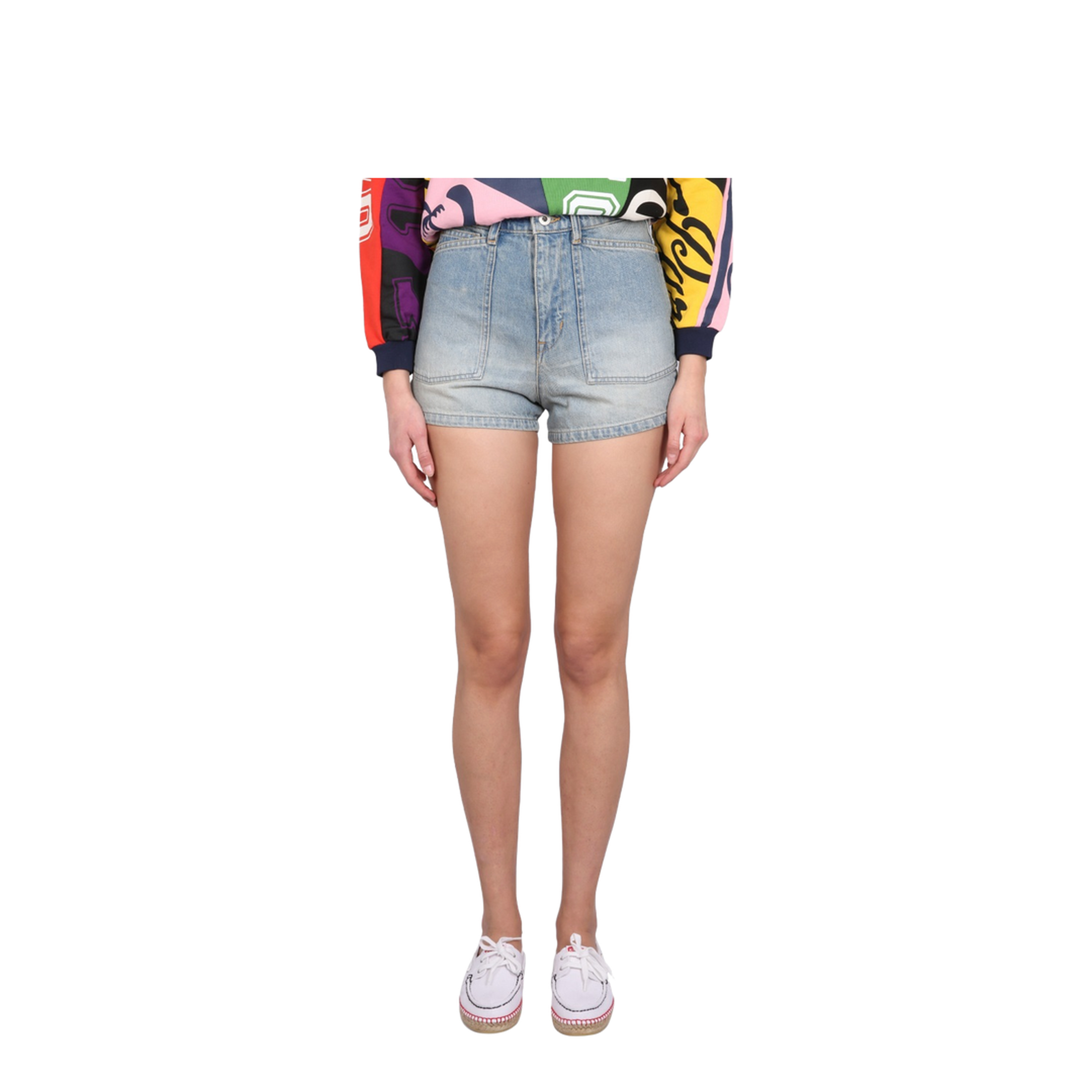 Light-blue denim shorts