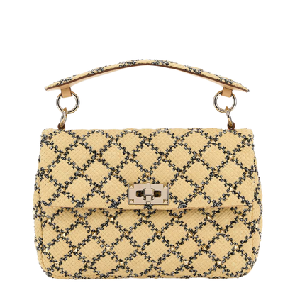 Garavani Raffia Rockstud Handbag