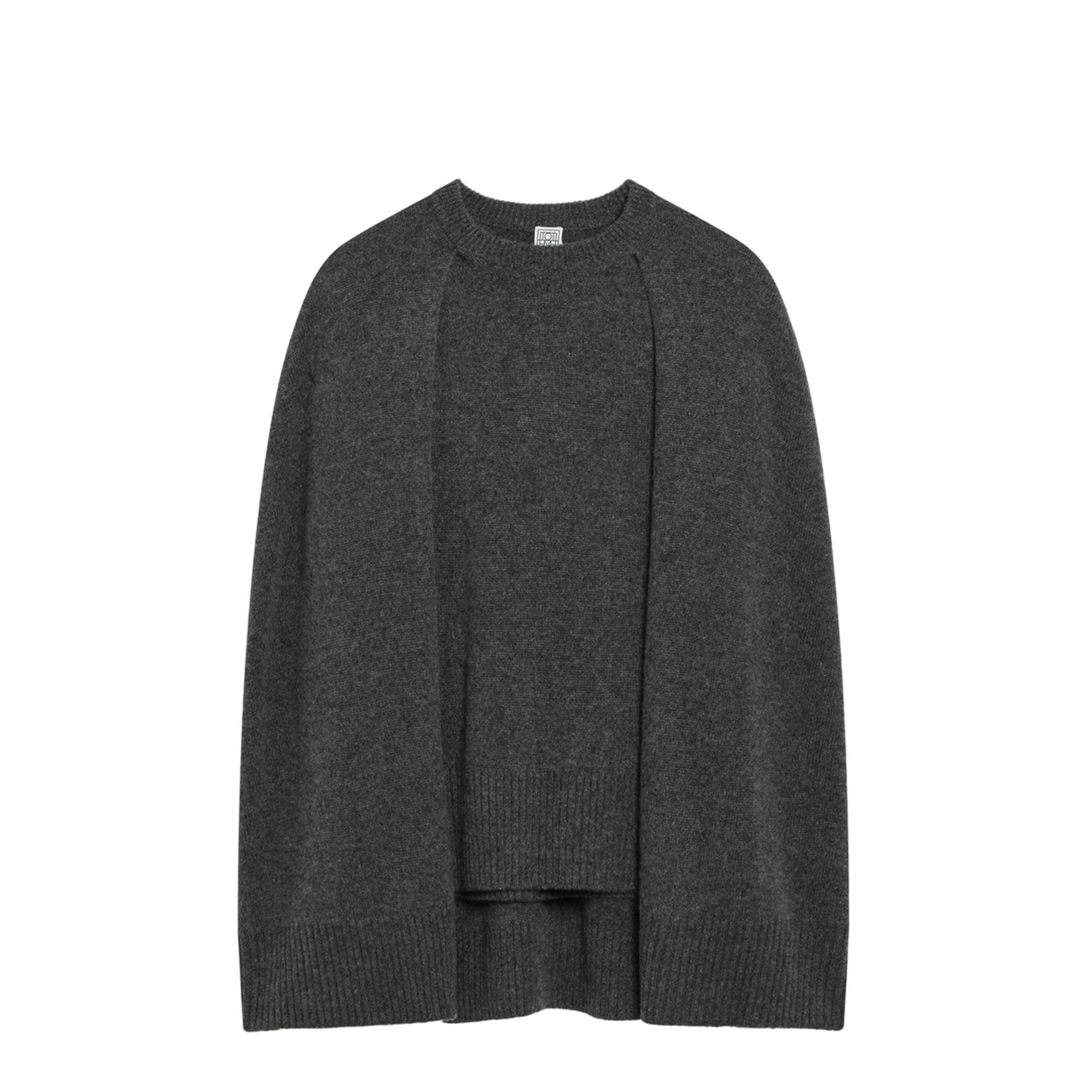 MAYFEYR - Toteme - Grey Cashmere Cape Sweater - 261-WRT0635YA0235083