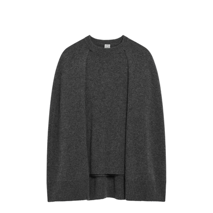 MAYFEYR - Toteme - Grey Cashmere Cape Sweater - 261-WRT0635YA0235083