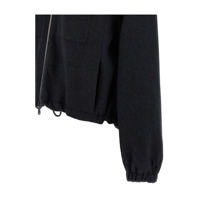 Shiny Zipper Pull Bomber Jacket