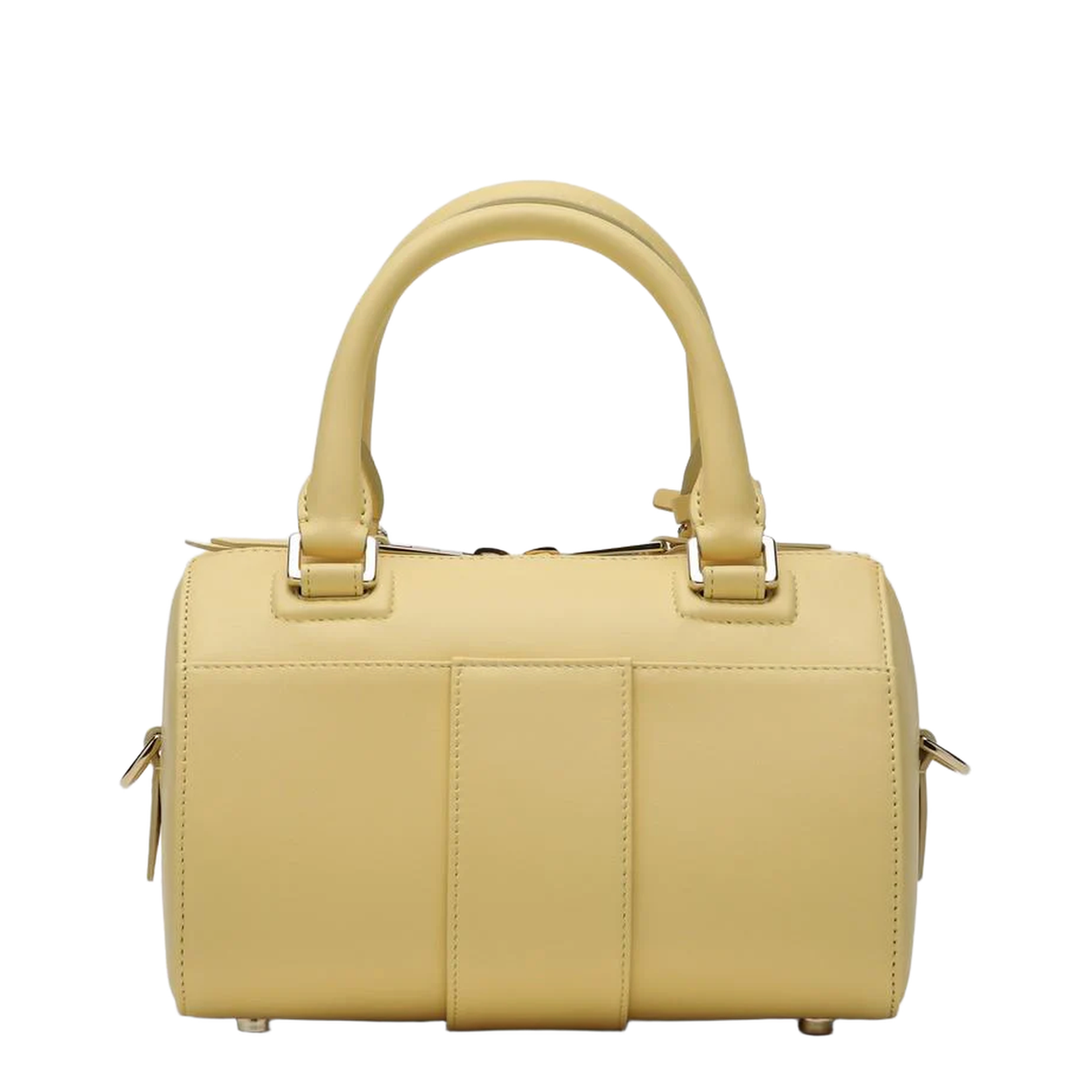 Yellow Leather Bowling Bag
