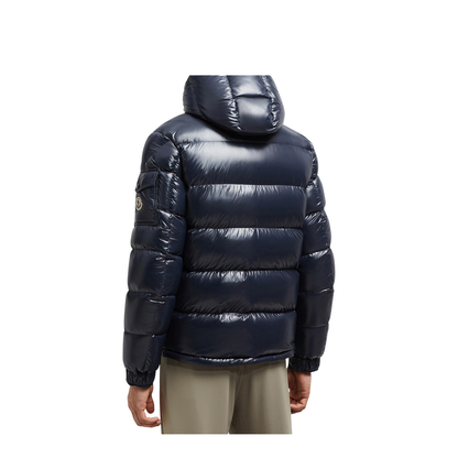 Navy Blue Maya Hooded Short Down Jacket