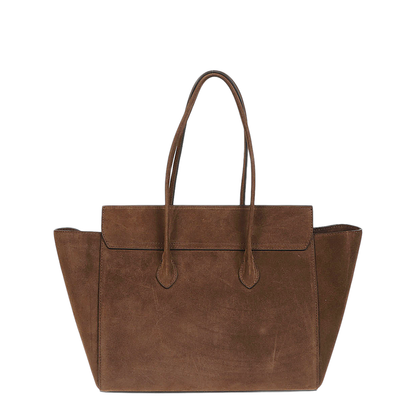 MAYFEYR - ROUNN - Felice Flap Brown Leather Tote Bag - FELICEFLAP31CHOCOLATE