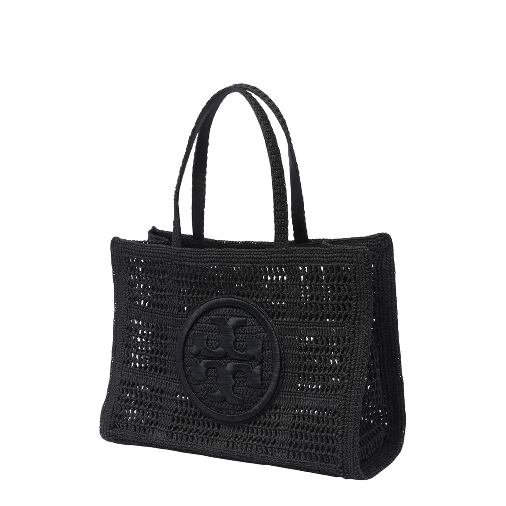 Large Ella Tote in Black Raffia