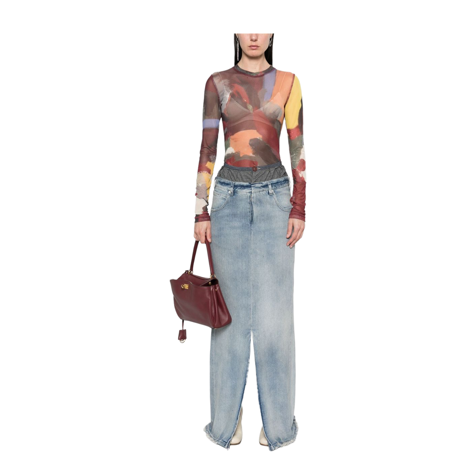 Maxi Denim Cotton Skirt